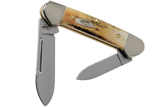 Case Baby Butterbean Genuine Stag 05537, 52132W SS Pocket Knife 3 Case Baby Butterbean Genuine Stag 05537, 52132W SS Pocket Knife