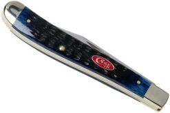 Case Slimline Trapper Navy Blue Bone, Rogers Jig, 07323, 61048 SS Pocket Knife -Case Knives Sales CE07323 04 case
