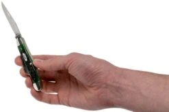 Case Medium Stockman Pocket Worn Bermuda Green Bone, Peach Seed Jig, 09721, 6318 SS Pocket Knife -Case Knives Sales CE09721 05 case