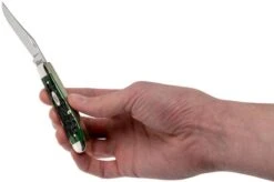 Case Mini Trapper Pocket Worn Bermuda Green Bone, Peach Seed Jig, 09772, 6207 SS Pocket Knife -Case Knives Sales CE09772 05 case