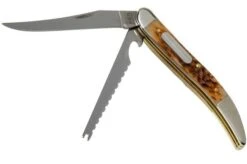 Case Fishing Knife Amber Jigged Bone, 10726, 620094F SS Pocket Knife
