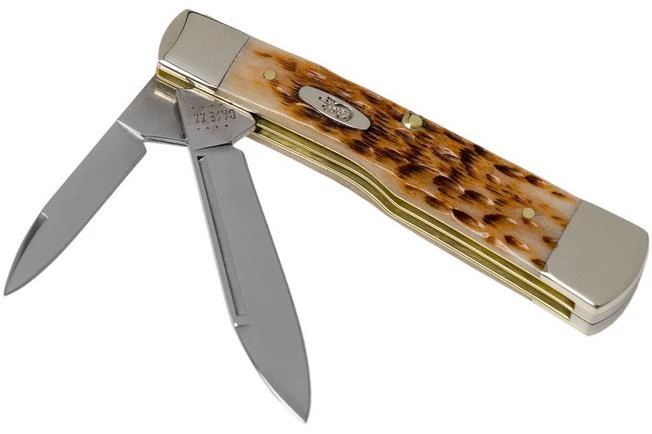 Case Gunstock Amber Jigged Bone, 10728, 62130 SS Pocket Knife 3 Case Gunstock Amber Jigged Bone, 10728, 62130 SS Pocket Knife