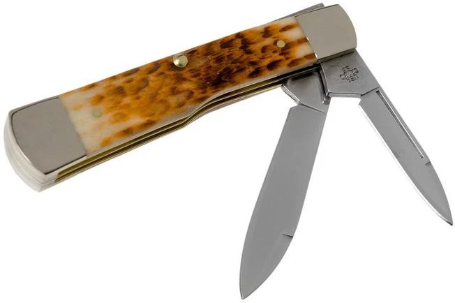 Case Gunstock Amber Jigged Bone, 10728, 62130 SS Pocket Knife 4 Case Gunstock Amber Jigged Bone, 10728, 62130 SS Pocket Knife - Image 2