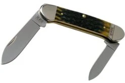 Case Canoe Olive Green Bone, Russell Jig, 13286, 62131 SS Pocket Knife