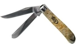 Case Knives Mini Trapper Natural Box Elder Burl, 16565, 7207 SS Pocket Knife