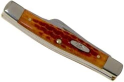 Case Medium Stockman Pocket Worn Harvest Orange Bone, Corn Cob Jig, 17003, 63032 SS Pocket Knife -Case Knives Sales CE17003 04 case