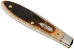 Case Tear Drop, Amber Bone, Sawcut Jig, 17895, TB61028 SS Pocket Knife -Case Knives Sales CE17895 04 case