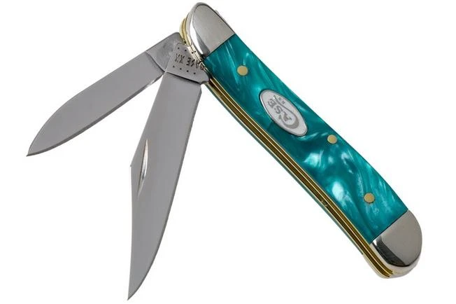 Case Peanut Aqua Kirinite SparXX, 18586, 10220 SS Pocket Knife 3 Case Peanut Aqua Kirinite SparXX, 18586, 10220 SS Pocket Knife