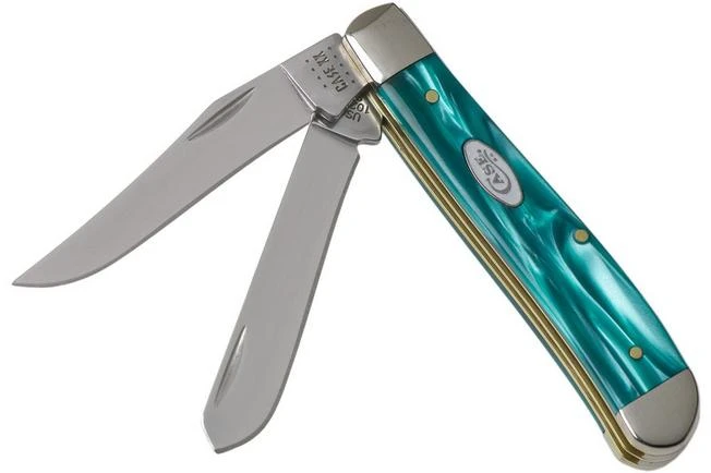 Case Mini Trapper Aqua Kirinite SparXX, 18587, 10207 SS Pocket Knife 3 Case Mini Trapper Aqua Kirinite SparXX, 18587, 10207 SS Pocket Knife