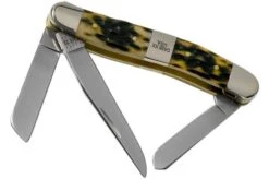 Case Medium Stockman, Tang Stamp Series, Peach Seed Jig, Olive Green Bone 21512, 6318 SS Pocket Knife