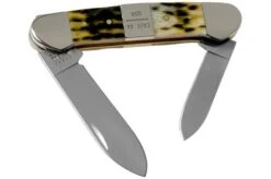 Case Canoe, Tang Stamp Series, Peach Seed Jig, Olive Green Bone 21514, 62131 SS Pocket Knife