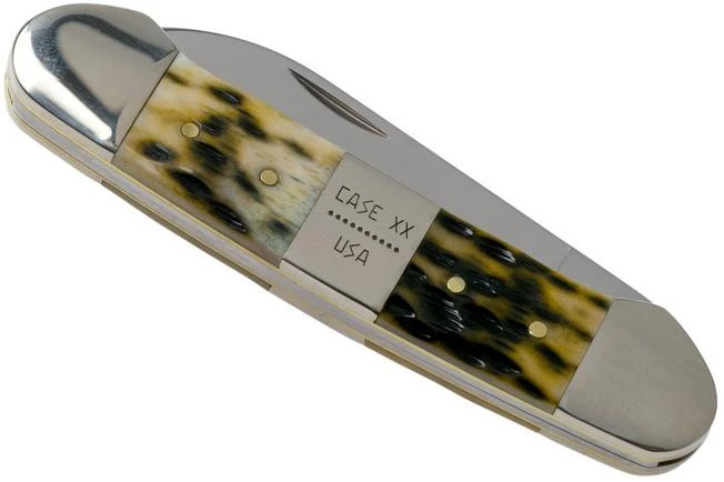 Case Canoe, Tang Stamp Series, Peach Seed Jig, Olive Green Bone 21514, 62131 SS Pocket Knife 6 Case Canoe, Tang Stamp Series, Peach Seed Jig, Olive Green Bone 21514, 62131 SS Pocket Knife - Image 4