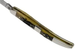 Case Medium Texas Toothpick, Tang Stamp Series, Peach Seed Jig, Olive Green Bone 21515, 610094 SS Pocket Knife -Case Knives Sales CE21515 05 case