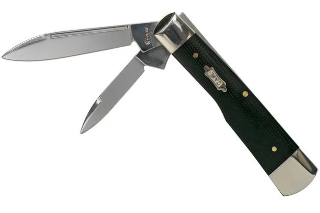 Case Gunstock Double Black Canvas Micarta, 23143, 102130 SS Pocket Knife 3 Case Gunstock Double Black Canvas Micarta, 23143, 102130 SS Pocket Knife