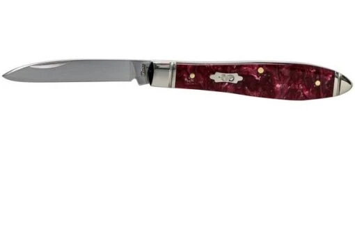 Case Tear Drop Bose Burgundy Smooth Kirinite, Fluted Bolsters, 23182, TB101028 SS Pocket Knife -Case Knives Sales CE23182 01 case 1