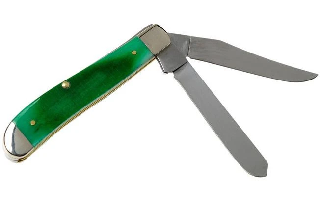 Case Mini Trapper Clover Green Bone, Sawcut Jig, 23213, 6207 SS Pocket Knife 4 Case Mini Trapper Clover Green Bone, Sawcut Jig, 23213, 6207 SS Pocket Knife - Image 2