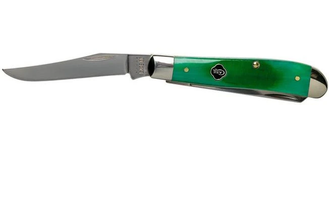 Case Mini Trapper Clover Green Bone, Sawcut Jig, 23213, 6207 SS Pocket Knife 5 Case Mini Trapper Clover Green Bone, Sawcut Jig, 23213, 6207 SS Pocket Knife - Image 3