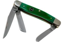 Case Medium Stockman Clover Green Bone, Sawcut Jig, 23214, 6318 SS Pocket Knife