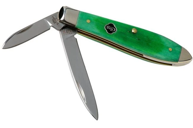Case Tear Drop Clover Green Bone, Sawcut Jig, 23215, TB62028 SS Pocket Knife 3 Case Tear Drop Clover Green Bone, Sawcut Jig, 23215, TB62028 SS Pocket Knife