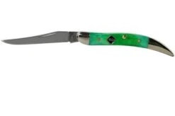 Case Small Texas Toothpick Clover Green Bone, Sawcut Jig, 23216, 610096 SS Pocket Knife