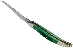 Case Small Texas Toothpick Clover Green Bone, Sawcut Jig, 23216, 610096 SS Pocket Knife -Case Knives Sales CE23216 05 case