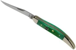 Case Small Texas Toothpick Clover Green Bone, Sawcut Jig, 23216, 610096 SS Pocket Knife -Case Knives Sales CE23216 06 case