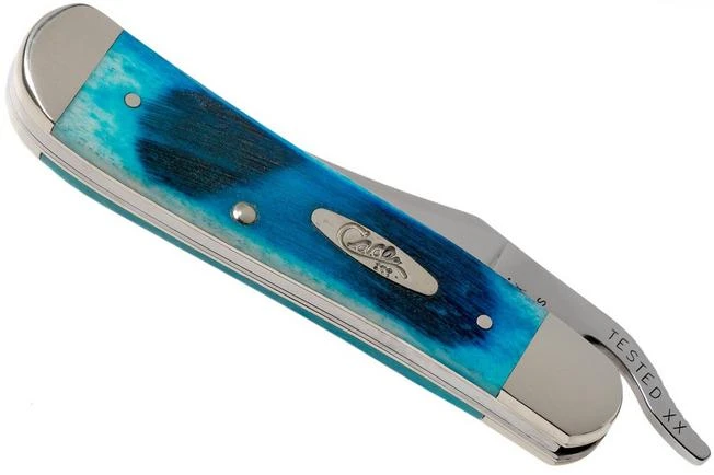 Case Russlock Caribbean Blue Bone, Sawcut, 25589, 61953L SS Pocket Knife 6 Case Russlock Caribbean Blue Bone, Sawcut, 25589, 61953L SS Pocket Knife - Image 4