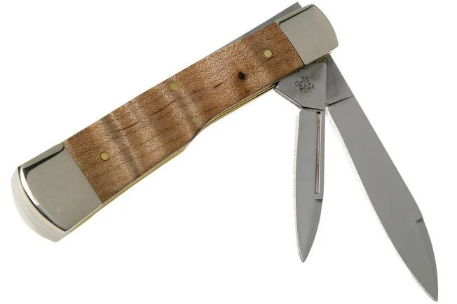 Case Gunstock Natural Curly Maple Smooth, 25945, 72130 SS Pocket Knife 4 Case Gunstock Natural Curly Maple Smooth, 25945, 72130 SS Pocket Knife - Image 2