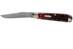 Case Trapper Crimson Red Peach Seed Jigged Bone, 27380, 6254 SS Pocket Knife -Case Knives Sales CE27380 03 case