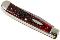 Case Trapper Crimson Red Peach Seed Jigged Bone, 27380, 6254 SS Pocket Knife -Case Knives Sales CE27380 04 case