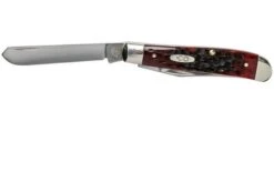 Case Mini Trapper Crimson Red Peach Seed Jigged Bone, 27381, 6207 SS Pocket Knife -Case Knives Sales CE27381 03 case