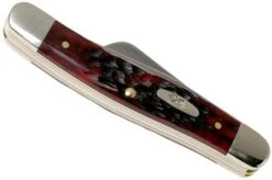 Case Medium Stockman Crimson Red Peach Seed Jigged Bone, 27382, 6318 SS Pocket Knife -Case Knives Sales CE27382 04 case
