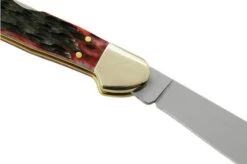 Case Mini Copperlock Crimson Red Peach Seed Jigged Bone, 27385, 61749L SS Pocket Knife -Case Knives Sales CE27385 04 case