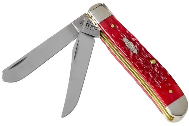 Case Mini Trapper Dark Red Bone, Peach Seed Jig, 31952, 6207 CV Pocket Knife 3 Case Mini Trapper Dark Red Bone, Peach Seed Jig, 31952, 6207 CV Pocket Knife