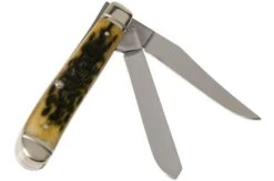 Case Mini Trapper Pocket Worn Olive Green Bone, Peach Seed, 38194, 6207 SS Pocket Knife -Case Knives Sales CE38194 02 case knives
