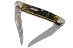 Case Muskrat Pocket Worn Olive Green Bone 25th Year Edition, Peach Seed, 38195, MUSKRAT SS Pocket Knife