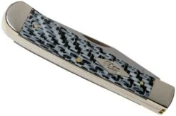 Case Medium Trapper White & Black Carbon Fibre-G10 Weave Smooth, 38920, 10254 SS Pocket Knife -Case Knives Sales CE38920 04 case