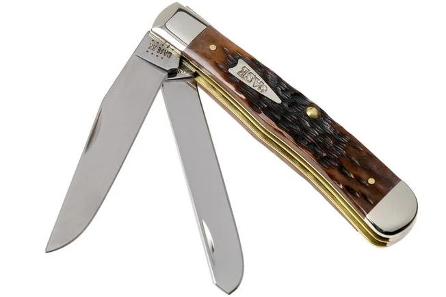 Case Trapper Brown Bone, Peach Seed Jig, 42650, 6254 SS Pocket Knife 3 Case Trapper Brown Bone, Peach Seed Jig, 42650, 6254 SS Pocket Knife