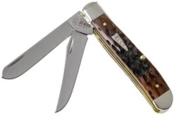 Case Mini Trapper Brown Bone, Peach Seed Jig, 42652, 6207 SS Pocket Knife