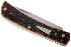 Case Sod Buster Jr Brown Bone, Peach Seed Jig, 42653, 6137 SS Pocket Knife -Case Knives Sales CE42653 04 case 1