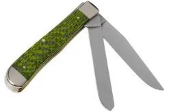 Case Trapper Green & Black Carbon Fibre-G10 Weave Smooth, 50710, 10254 SS Pocket Knife 7 Case Trapper Green & Black Carbon Fibre-G10 Weave Smooth, 50710, 10254 SS Pocket Knife -Case Knives Sales CE50710 02 case