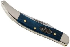 Case Small Texas Toothpick Mediterranean Blue Bone, Smooth, 52804, 610096 SS Pocket Knife -Case Knives Sales CE52804 04 case