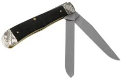 Case Trapper Ebony Wood, Worked Bolsters, 59670, 7254 SS Pocket Knife -Case Knives Sales CE59670 02 case 1