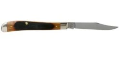 Case Slimline Trapper Dark Molasses Bone, Sawcut, 83146, 61048 SS Pocket Knife -Case Knives Sales CE83146 02 case